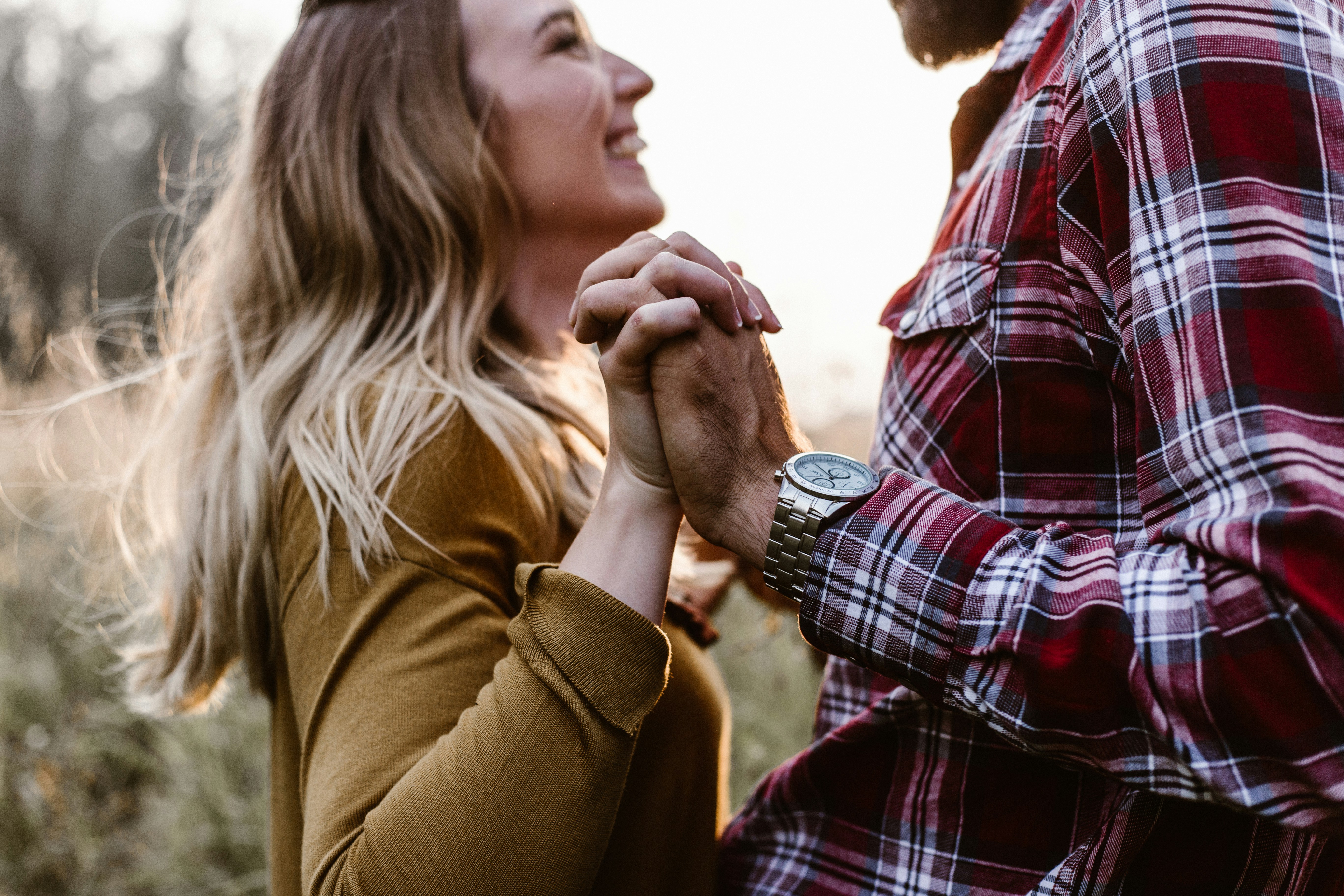 A joyful couple in love